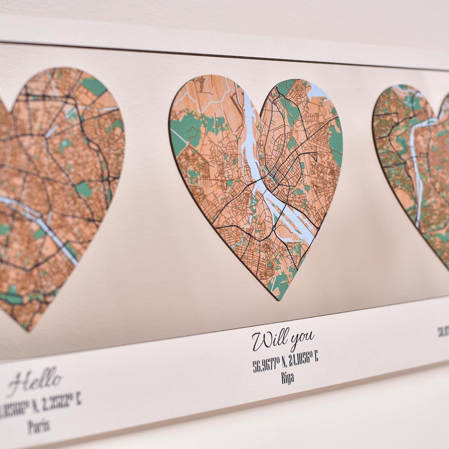 image:imagePersonalized Map Where It All Began Wedding Anniversary Gift for Couple First Date Location Custom City Map Met Engaged Married Gift for Her and Him Valentines Gifts Large 2 Cities WhiteWhite