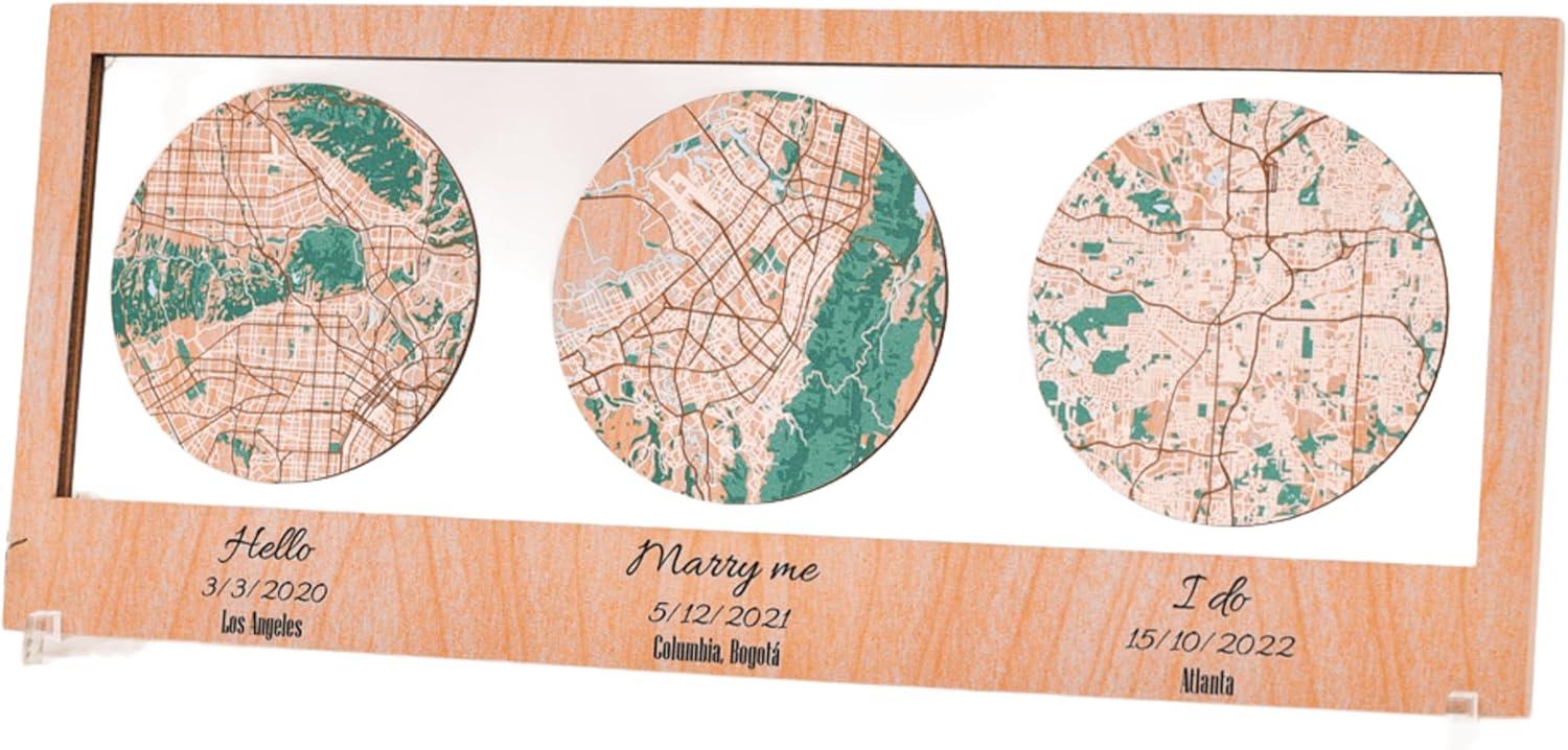 image:imagePersonalized Map Where It All Began Wedding Anniversary Gift for Couple First Date Location Custom City Map Met Engaged Married Gift for Her and Him Valentines Gifts Large 2 Cities WhiteCappuccino