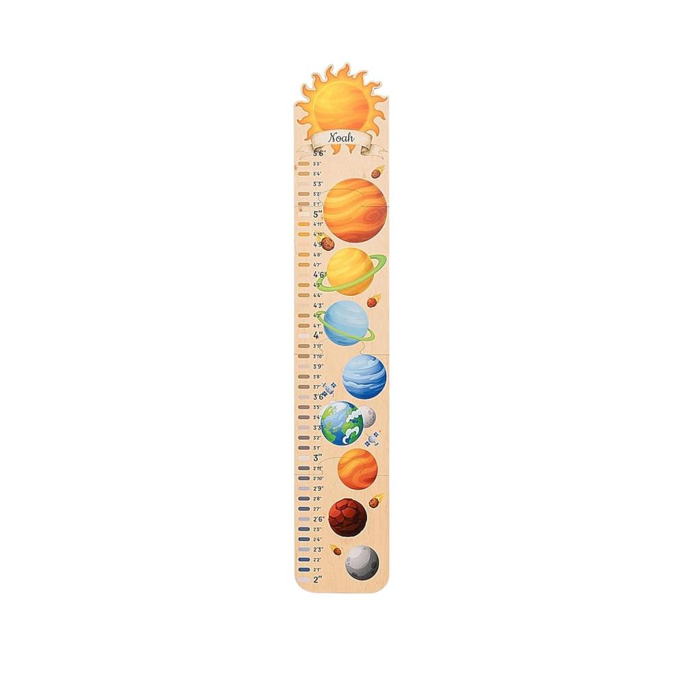 image:imageENJOY THE WOOD Kids Wooden Growth Chart for Wall with Optional Photo Frames Wall Mounted Height Chart for Kids Nursery amp Playroom Decor Wooden Ruler Height Measurement Tool PrincessSpace