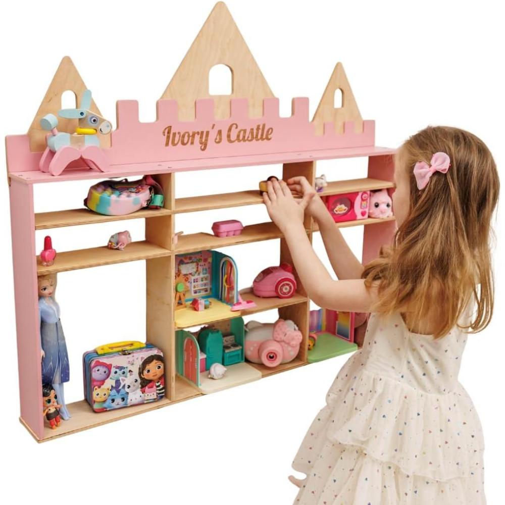 image:imageEnjoy The Wood Wooden Kids Toy Storage Organizer Montessori Shelf  Toy Organizers and Storage  Wall Mounted Nursery Shelves  Optional Name Personalization  Playroom Organization CrownCastle