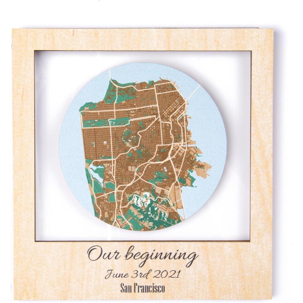 image:imagePersonalized Map Where It All Began Wedding Anniversary Gift for Couple First Date Location Custom City Map Met Engaged Married Gift for Her and Him Valentines Gifts Large 2 Cities WhiteLight