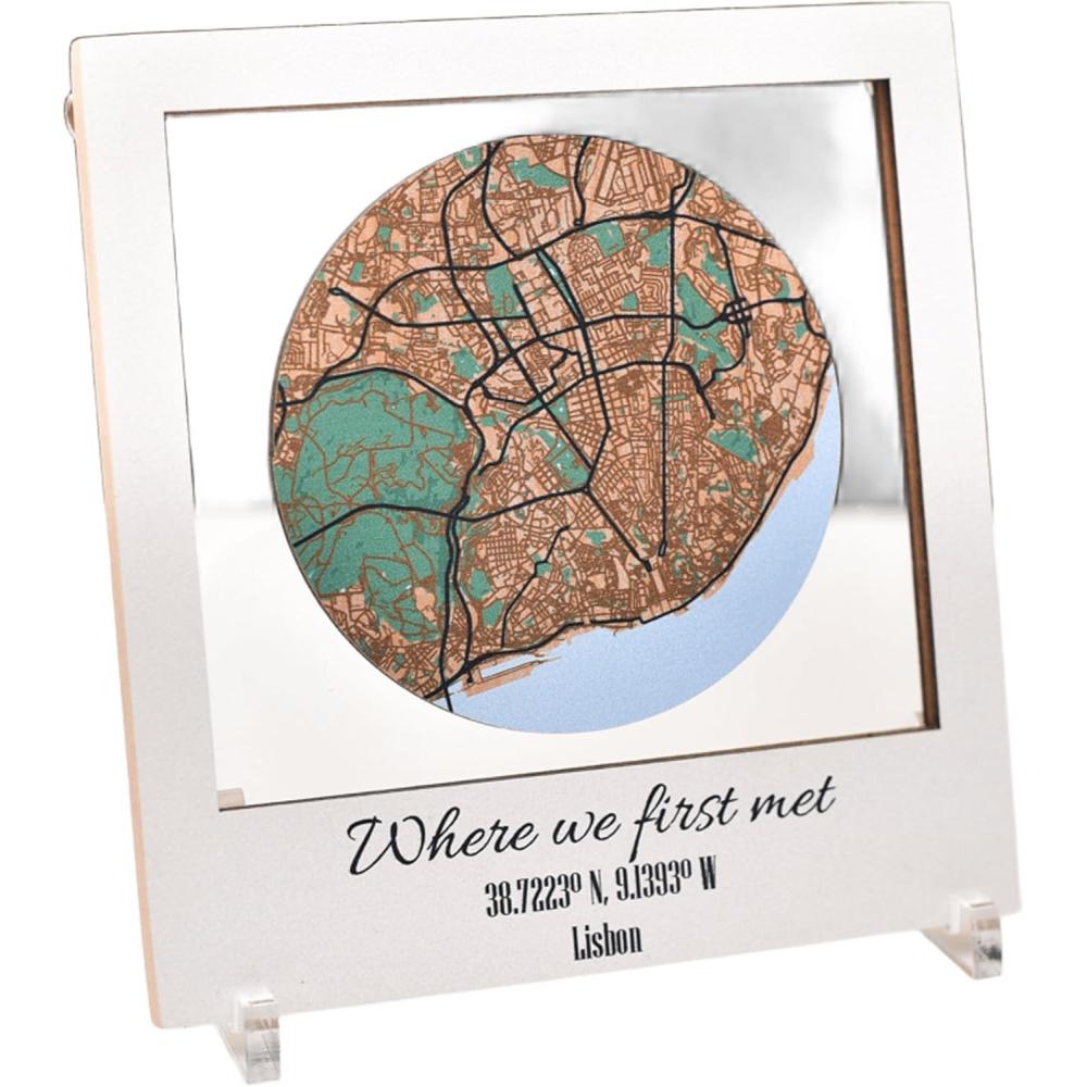 image:imagePersonalized Map Where It All Began Wedding Anniversary Gift for Couple First Date Location Custom City Map Met Engaged Married Gift for Her and Him Valentines Gifts Large 2 Cities WhiteWhite