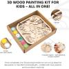 3D Wooden Painting Craft Kit for Kids – DIY Art Unfinished Wood Crafts Set with Paints & Brush – Creative Kids Craft Kits Layer Puzzle to Paint & Assemble – Toddler Paint Kit by EnjoyTheWood (Unicorn)(Dino)