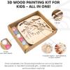 3D Wooden Painting Craft Kit for Kids – DIY Art Unfinished Wood Crafts Set with Paints & Brush – Creative Kids Craft Kits Layer Puzzle to Paint & Assemble – Toddler Paint Kit by EnjoyTheWood (Unicorn)(Unicorn)