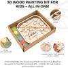 3D Wooden Painting Craft Kit for Kids – DIY Art Unfinished Wood Crafts Set with Paints & Brush – Creative Kids Craft Kits Layer Puzzle to Paint & Assemble – Toddler Paint Kit by EnjoyTheWood (Unicorn)(Cars)