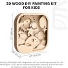 3D Wooden Painting Craft Kit for Kids – DIY Art Unfinished Wood Crafts Set with Paints & Brush – Creative Kids Craft Kits Layer Puzzle to Paint & Assemble – Toddler Paint Kit by EnjoyTheWood (Unicorn)(Space)