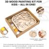 3D Wooden Painting Craft Kit for Kids – DIY Art Unfinished Wood Crafts Set with Paints & Brush – Creative Kids Craft Kits Layer Puzzle to Paint & Assemble – Toddler Paint Kit by EnjoyTheWood (Unicorn)(Safari)