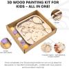 3D Wooden Painting Craft Kit for Kids – DIY Art Unfinished Wood Crafts Set with Paints & Brush – Creative Kids Craft Kits Layer Puzzle to Paint & Assemble – Toddler Paint Kit by EnjoyTheWood (Unicorn)(Space)