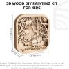 3D Wooden Painting Craft Kit for Kids – DIY Art Unfinished Wood Crafts Set with Paints & Brush – Creative Kids Craft Kits Layer Puzzle to Paint & Assemble – Toddler Paint Kit by EnjoyTheWood (Unicorn)(Safari)