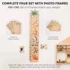 ENJOY THE WOOD Kids Wooden Growth Chart for Wall with Optional Photo Frames – Wall Mounted Height Chart for Kids – Nursery & Playroom Decor Wooden Ruler – Height Measurement Tool (Princess)(Jungle)
