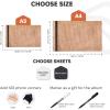 Enjoy The Wood Personalized Wooden Photo Album with Engraving – Handmade Scrapbook Album – Custom Memory Book for Wedding, Family & Special Moments – Photo Book Best Gift for Couple (Monogram)(Branches)
