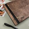 Enjoy The Wood Personalized Wooden Photo Album with Engraving – Handmade Scrapbook Album – Custom Memory Book for Wedding, Family & Special Moments – Photo Book Best Gift for Couple (Monogram)(Waves)