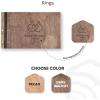 Enjoy The Wood Personalized Wooden Photo Album with Engraving – Handmade Scrapbook Album – Custom Memory Book for Wedding, Family & Special Moments – Photo Book Best Gift for Couple (Monogram)(Rings)