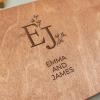Enjoy The Wood Personalized Wooden Photo Album with Engraving – Handmade Scrapbook Album – Custom Memory Book for Wedding, Family & Special Moments – Photo Book Best Gift for Couple (Monogram)(Monogram)