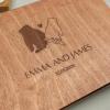 Enjoy The Wood Personalized Wooden Photo Album with Engraving – Handmade Scrapbook Album – Custom Memory Book for Wedding, Family & Special Moments – Photo Book Best Gift for Couple (Monogram)(Silhouette)