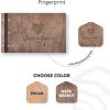Enjoy The Wood Personalized Wooden Photo Album with Engraving – Handmade Scrapbook Album – Custom Memory Book for Wedding, Family & Special Moments – Photo Book Best Gift for Couple (Monogram)(Fingerprint)