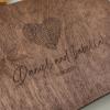 Enjoy The Wood Personalized Wooden Photo Album with Engraving – Handmade Scrapbook Album – Custom Memory Book for Wedding, Family & Special Moments – Photo Book Best Gift for Couple (Monogram)(Fingerprint)