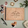 Enjoy The Wood Personalized Wooden Photo Album with Engraving – Handmade Scrapbook Album – Custom Memory Book for Wedding, Family & Special Moments – Photo Book Best Gift for Couple (Monogram)(Branches)