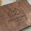Enjoy The Wood Personalized Wooden Photo Album with Engraving – Handmade Scrapbook Album – Custom Memory Book for Wedding, Family & Special Moments – Photo Book Best Gift for Couple (Monogram)(Rings)