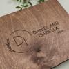 Enjoy The Wood Personalized Wooden Photo Album with Engraving – Handmade Scrapbook Album – Custom Memory Book for Wedding, Family & Special Moments – Photo Book Best Gift for Couple (Monogram)(Minimalism)