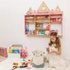 Enjoy The Wood Wooden Kids Toy Storage Organizer Montessori Shelf – Toy Organizers and Storage – Wall Mounted Nursery Shelves – Optional Name Personalization – Playroom Organization (Crown)(Castle)
