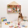 Enjoy The Wood Wooden Kids Toy Storage Organizer Montessori Shelf – Toy Organizers and Storage – Wall Mounted Nursery Shelves – Optional Name Personalization – Playroom Organization (Crown)(House)