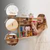 Enjoy The Wood Wooden Kids Toy Storage Organizer Montessori Shelf – Toy Organizers and Storage – Wall Mounted Nursery Shelves – Optional Name Personalization – Playroom Organization (Crown)(Crown)