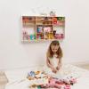 Enjoy The Wood Wooden Kids Toy Storage Organizer Montessori Shelf – Toy Organizers and Storage – Wall Mounted Nursery Shelves – Optional Name Personalization – Playroom Organization (Crown)(Crown)