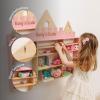 Enjoy The Wood Wooden Kids Toy Storage Organizer Montessori Shelf – Toy Organizers and Storage – Wall Mounted Nursery Shelves – Optional Name Personalization – Playroom Organization (Crown)(Castle)