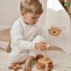 Wooden Stacker Customized Toys Montessori Waldorf Sensory Toys Baby Keepsake Nursery Decor Ring Stacking Toy Baby First Birthday (Triangle Stacking Toy)(Square Stacking Toy)
