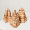 Wooden Stacker Customized Toys Montessori Waldorf Sensory Toys Baby Keepsake Nursery Decor Ring Stacking Toy Baby First Birthday (Triangle Stacking Toy)(Triangle Stacking Toy)