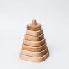 Wooden Stacker Customized Toys Montessori Waldorf Sensory Toys Baby Keepsake Nursery Decor Ring Stacking Toy Baby First Birthday (Triangle Stacking Toy)(Square Stacking Toy)