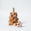 Wooden Stacker Customized Toys Montessori Waldorf Sensory Toys Baby Keepsake Nursery Decor Ring Stacking Toy Baby First Birthday (Triangle Stacking Toy)(Star Stacking Toy)