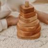 Wooden Stacker Customized Toys Montessori Waldorf Sensory Toys Baby Keepsake Nursery Decor Ring Stacking Toy Baby First Birthday (Triangle Stacking Toy)(Star Stacking Toy)