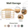 Wooden Wall Mounted Toy Car Storage Organizer – Shelf with Wheels – Wooden Wall Display Shelves – Personalizable Name Engraving – Playroom Car Toy Organizer by EnjoyTheWood (White, Design 2)(Grey)