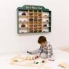 Wooden Wall Mounted Toy Car Storage Organizer – Shelf with Wheels – Wooden Wall Display Shelves – Personalizable Name Engraving – Playroom Car Toy Organizer by EnjoyTheWood (White, Design 2)(Light)