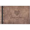 Enjoy The Wood Personalized Wooden Photo Album with Engraving – Handmade Scrapbook Album – Custom Memory Book for Wedding, Family & Special Moments – Photo Book Best Gift for Couple (Monogram)(Fingerprint)