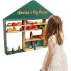 Enjoy The Wood Wooden Kids Toy Storage Organizer Montessori Shelf – Toy Organizers and Storage – Wall Mounted Nursery Shelves – Optional Name Personalization – Playroom Organization (Crown)(House)