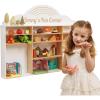 Enjoy The Wood Wooden Kids Toy Storage Organizer Montessori Shelf – Toy Organizers and Storage – Wall Mounted Nursery Shelves – Optional Name Personalization – Playroom Organization (Crown)(Rainbow)