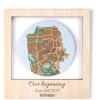 Personalized Map Where It All Began – Wedding Anniversary Gift for Couple First Date Location Custom City Map Met Engaged Married Gift for Her and Him Valentines Gifts (Large, 2 Cities, White)(Light)