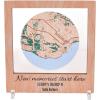 Personalized Map Where It All Began – Wedding Anniversary Gift for Couple First Date Location Custom City Map Met Engaged Married Gift for Her and Him Valentines Gifts (Large, 2 Cities, White)(Cappuccino)