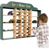 Wooden Wall Mounted Toy Car Storage Organizer – Shelf with Wheels – Wooden Wall Display Shelves – Personalizable Name Engraving – Playroom Car Toy Organizer by EnjoyTheWood (White, Design 2)(Green)