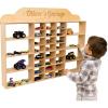 Wooden Wall Mounted Toy Car Storage Organizer – Shelf with Wheels – Wooden Wall Display Shelves – Personalizable Name Engraving – Playroom Car Toy Organizer by EnjoyTheWood (White, Design 2)(Light)