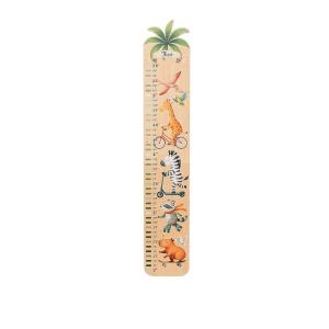 ENJOY THE WOOD Kids Wooden Growth Chart for Wall with Optional Photo Frames – Wall Mounted Height Chart for Kids – Nursery & Playroom Decor Wooden Ruler – Height Measurement Tool (Princess)(Jungle)