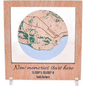 Personalized Map Where It All Began – Wedding Anniversary Gift for Couple First Date Location Custom City Map Met Engaged Married Gift for Her and Him Valentines Gifts (Large, 2 Cities, White)(Cappuccino)
