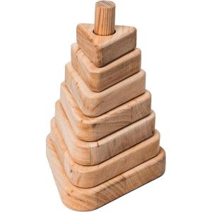 Wooden Stacker Customized Toys Montessori Waldorf Sensory Toys Baby Keepsake Nursery Decor Ring Stacking Toy Baby First Birthday (Triangle Stacking Toy)(Triangle Stacking Toy)
