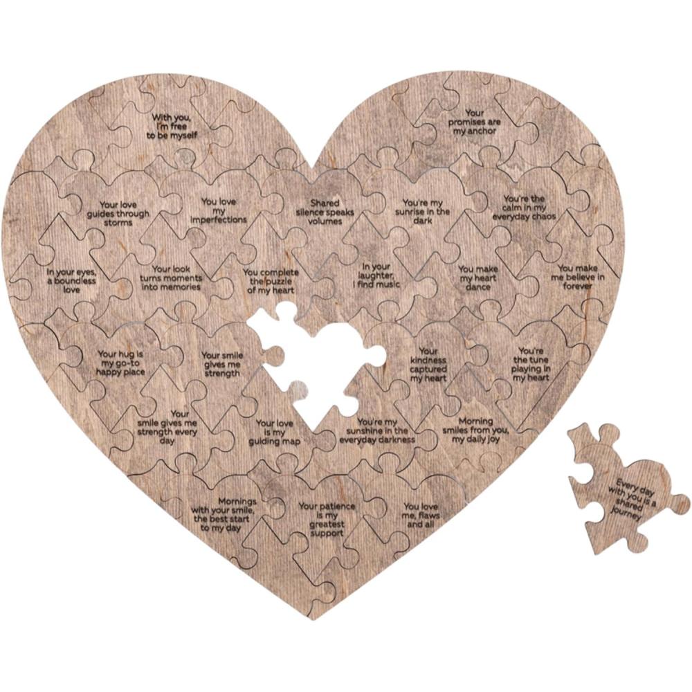 image:imageReasons Why I Love You Personalized Wooden Heart Puzzle in Wood Box Custom Sentimental Valentines Day Gifts For Him and Her Wedding Keepsake Gift Box Mini 16 pcs PecanTerra