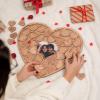 Enjoy The Wood Heart Frame Wedding Guest Book Alternative – Heart Shaped Guestbook with a Photo Custom Sentimental Valentines Day Gifts for Him and Her