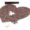 Reasons Why I Love You – Personalized Wooden Heart Puzzle in Wood Box – Custom Sentimental Valentines Day Gifts For Him and Her – Wedding Keepsake Gift Box (Mini – 16 pcs, Pecan)(Dark Walnut)