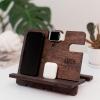 Wood Phone Docking Station – Wooden Charging Station Nightstand Organizer Bedside Phone Charger Station – Watch Stand for Men Iphone Docking Station – Idea for Anniversary Gifts (Design 2)(Design 1)